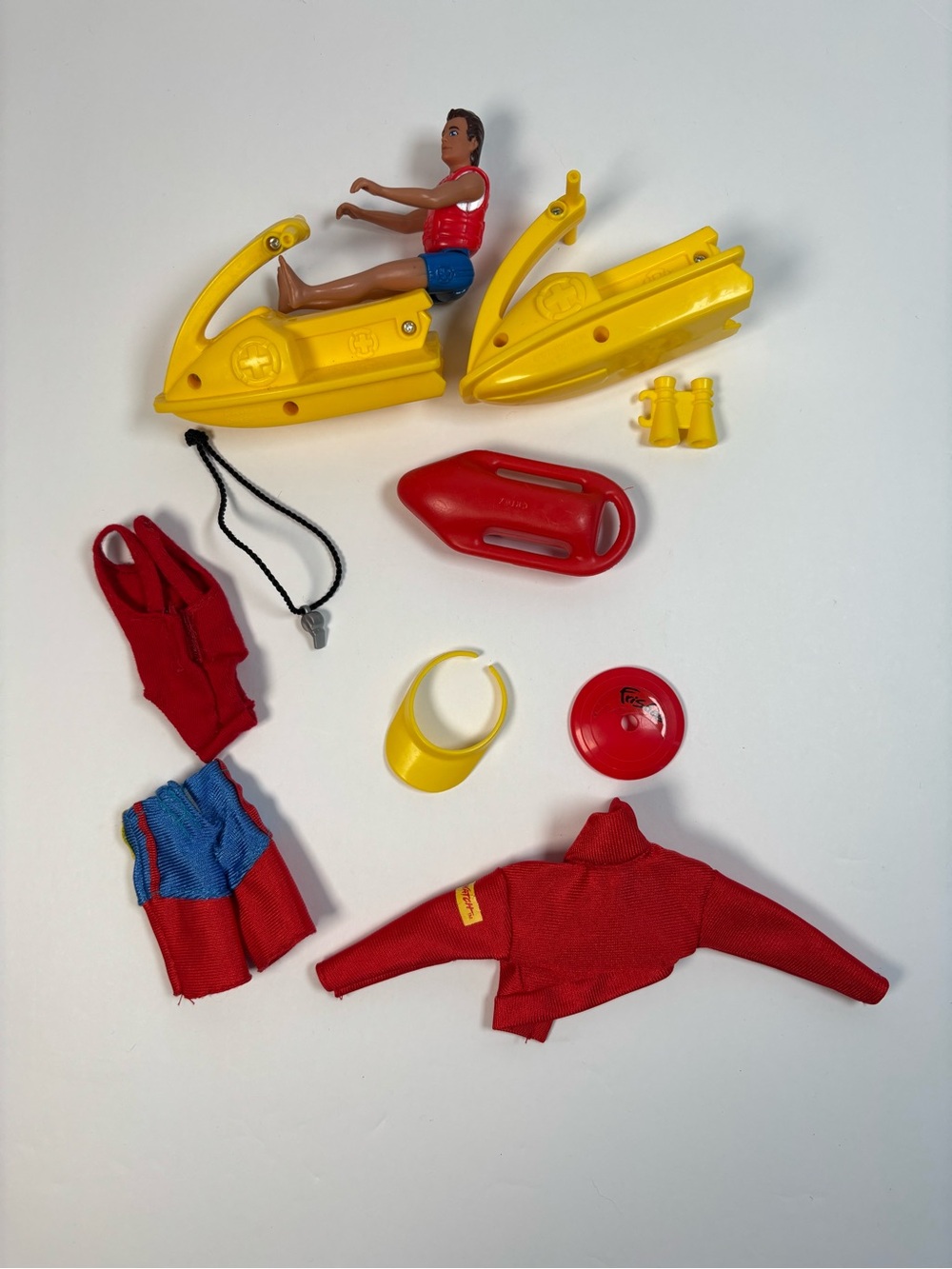 Baywatch Barbie Outfit Accessories McDonalds Lifeguard Ski Ken Figure Vintage - Picture 2 of 2